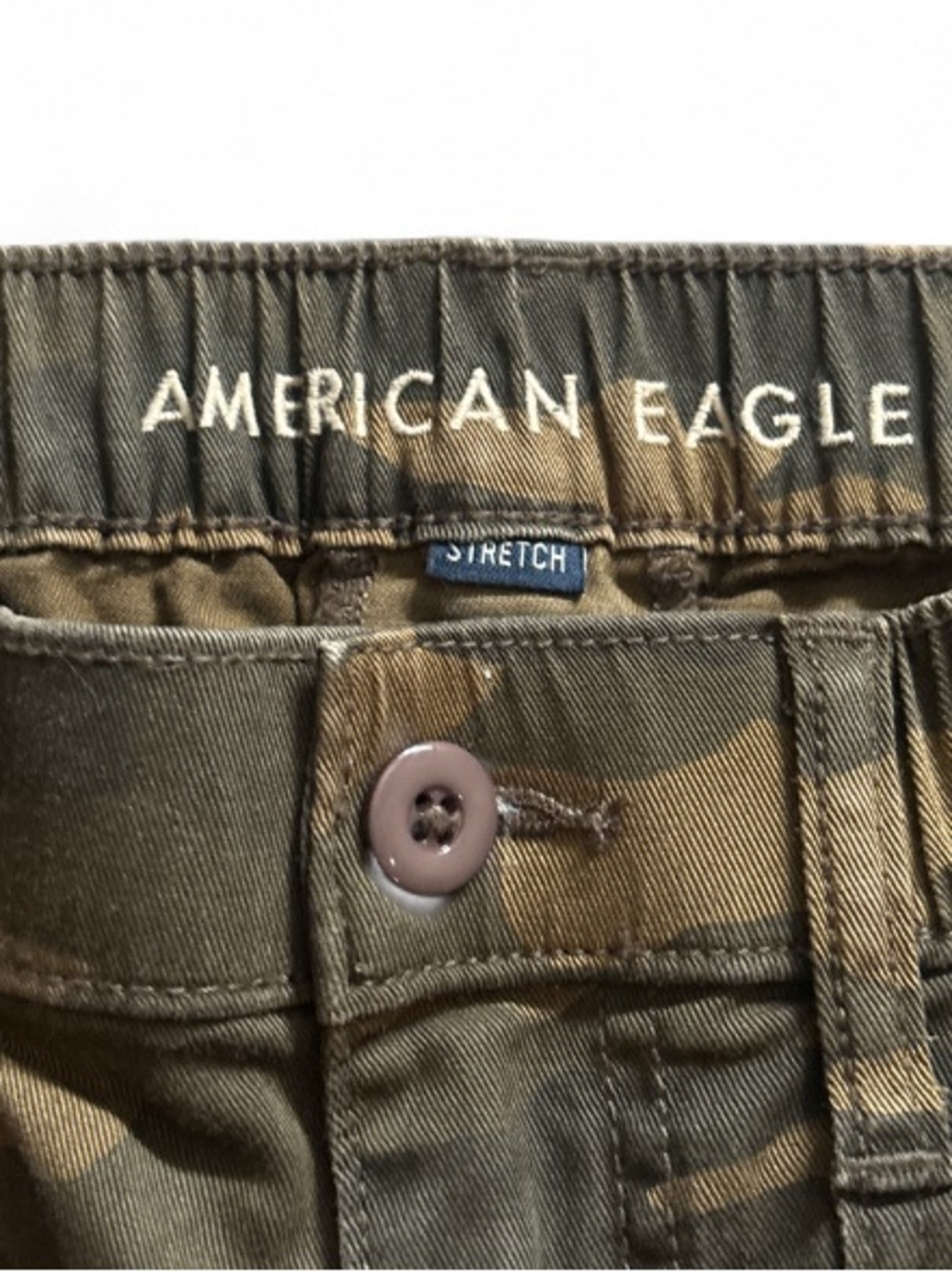 American Eagle AE Ex-boyfriend Camo Casual Pants Green Utility Women’s Sz Small - Picture 8 of 8